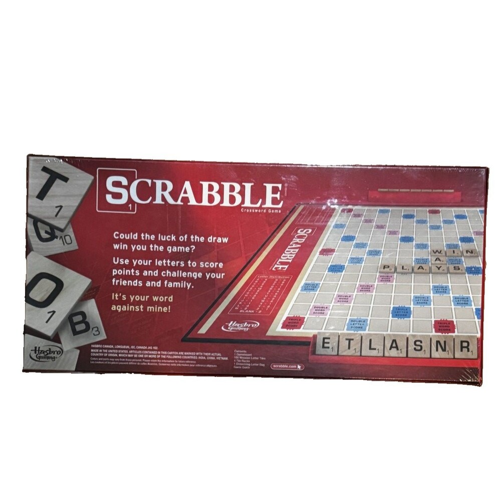 Scrabble Classic Crossword Board Game Hasbro Complete Word Game NEW IN BOX - Picture 2 of 2